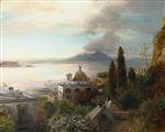 Bild:Blick über den Golf von Neapel auf den Vesuv