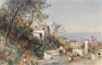 Oswald Achenbach - Bilder Gemälde - Blick über die Bucht von Neapel