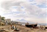 Oswald Achenbach  - Bilder Gemälde - Fishermen on the Amalfi Coast