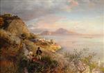 Oswald Achenbach  - Bilder Gemälde - Gulf of Naples with a View of Capri