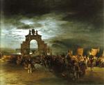 Oswald Achenbach  - Bilder Gemälde - Nächtliches Fest der Santa Lucia