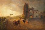 Oswald Achenbach  - Bilder Gemälde - Roman Landscape
