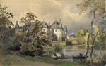 Oswald Achenbach  - Bilder Gemälde - Schloss Dyck