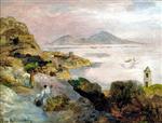 Oswald Achenbach  - Bilder Gemälde - Sorrento Coast Overlooking Capri