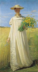 Michael Peter Ancher - Bilder Gemälde - Anna Ancher kehrt vom Feld heim