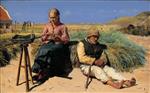 Michael Peter Ancher - Bilder Gemälde - Der blinde Christian und Tine in den Dünen