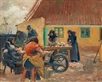 Michael Peter Ancher - Bilder Gemälde - Die Frauen säubern den Fisch