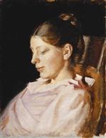 Michael Peter Ancher - Bilder Gemälde - Portrait von Anna Ancher
