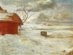 Michael Peter Ancher  - Bilder Gemälde - Schneelandschaft