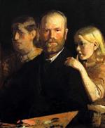 Michael Peter Ancher  - Bilder Gemälde - Selbstporträt mit Frau und Tochter