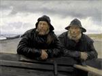 Michael Peter Ancher  - Bilder Gemälde - Zwei Fischer neben einem Boot