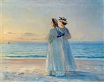 Michael Peter Ancher  - Bilder Gemälde - Zwei Frauen am Strand von Skagen