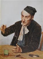 Albert Anker - Bilder Gemälde - Der Absinth-Trinker