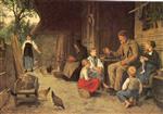 Albert Anker - Bilder Gemälde - Der Grossvater erzählt eine Geschichte