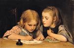 Albert Anker  - paintings - Der Schreibunterricht
