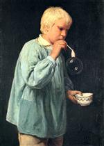 Albert Anker  - paintings - Der Seifenbläser