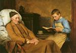 Albert Anker  - paintings - Die Andacht des Grossvaters
