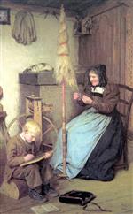 Albert Anker  - paintings - Die Arbeitsamen