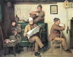 Albert Anker  - paintings - Die Bauern und die Zeitung