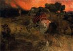 Arnold Böcklin - Bilder Gemälde - Astolf reitet mit dem Haupte Orills davon