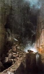 Bild:Ein Drache in einer Felsenschlucht