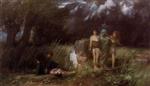Arnold Böcklin - Bilder Gemälde - Ein Mörder von Furien verfolgt