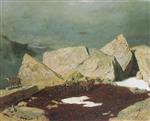 Arnold Böcklin - Bilder Gemälde - Hochgebirgslandschaft mit Gemsen