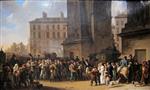 Louis Leopold Boilly  - Bilder Gemälde - The Conscripts Marching Past the Gate of Saint-Denis