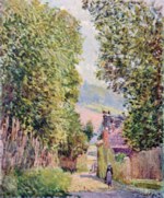 Alfred Sisley  - Peintures - Rue sous la neige à Louveciennes