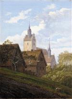 Carl Gustav Carus - Bilder Gemälde - Ansicht von Priessnitz bei Dresden