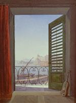 Carl Gustav Carus - Bilder Gemälde - Balkon in Neapel 2