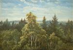 Carl Gustav Carus - Bilder Gemälde - Bewaldeter Abhang bei Pillnitz