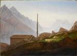 Carl Gustav Carus - Bilder Gemälde - Blick vom Montanvert auf die Montblanc-Gruppe