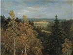 Carl Gustav Carus - Bilder Gemälde - Blick über eine Waldlandschaft