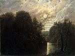 Carl Gustav Carus  - paintings - Flusslandschaft im Rosental bei Leipzig