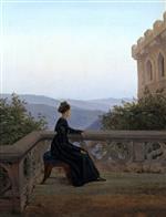Carl Gustav Carus  - paintings - Frau auf dem Söller