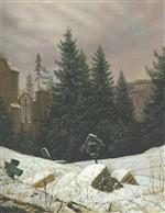 Carl Gustav Carus - Bilder Gemälde - Friedhof auf dem Oybin