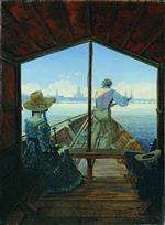 Carl Gustav Carus  - paintings - Gondelfahrt auf der Elbe bei Dresden