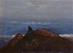 Carl Gustav Carus - Bilder Gemälde - Hünengrab mit ruhendem Wanderer