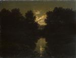 Carl Gustav Carus  - Bilder Gemälde - Landschaft bei Mondschein