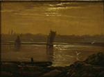 Carl Gustav Carus  - Bilder Gemälde - Mondlicht über der Elbe