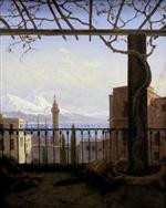 Carl Gustav Carus  - Bilder Gemälde - Neapel mit Monte Somma und Vesuv