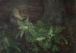 Carl Gustav Carus  - Bilder Gemälde - Waldstück mit Baumstamm