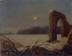 Carl Gustav Carus  - Bilder Gemälde - Winterlandschaft mit verfallendem Tor