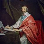Philippe de Champaigne - Bilder Gemälde - Bildnis Kardinal Richelieus an seinem Schreibtisch