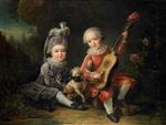 Bild:Children of the Marquis de Béthune Playing with a Dog