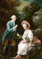 Francois Hubert Drouais - Bilder Gemälde - Dressed as Gardeners