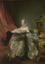 Francois Hubert Drouais - Bilder Gemälde - Madame de Pompadour an ihrem Stickrahmen