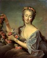 Francois Hubert Drouais - Bilder Gemälde - Madame Dubarry als Göttin Flora