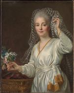 Francois Hubert Drouais - Bilder Gemälde - Portrait of a Young Woman as a Vestal Virgin